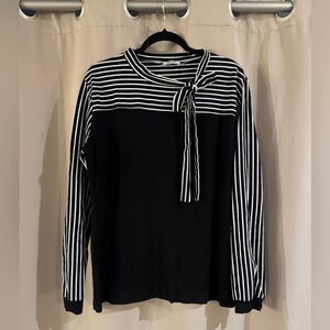 Zeagoo Black and White Striped Women's Top